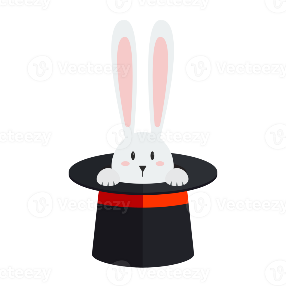 Magic top hat with rabbit png