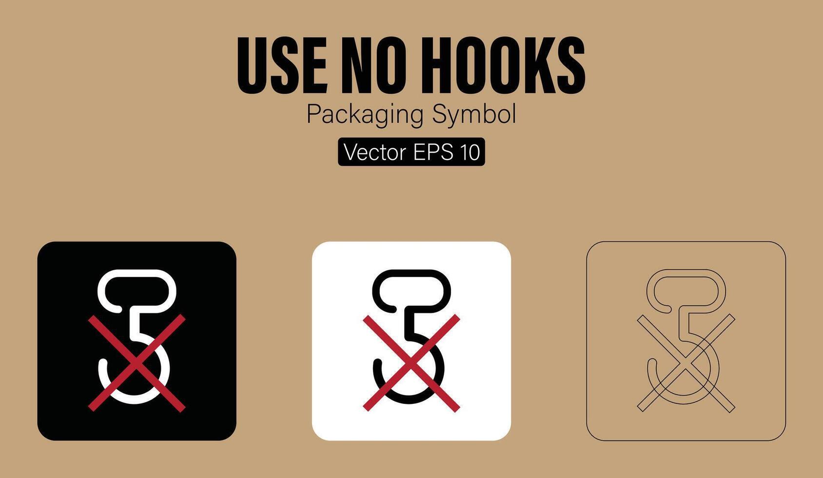 hacer no utilizar manos embalaje símbolo vector