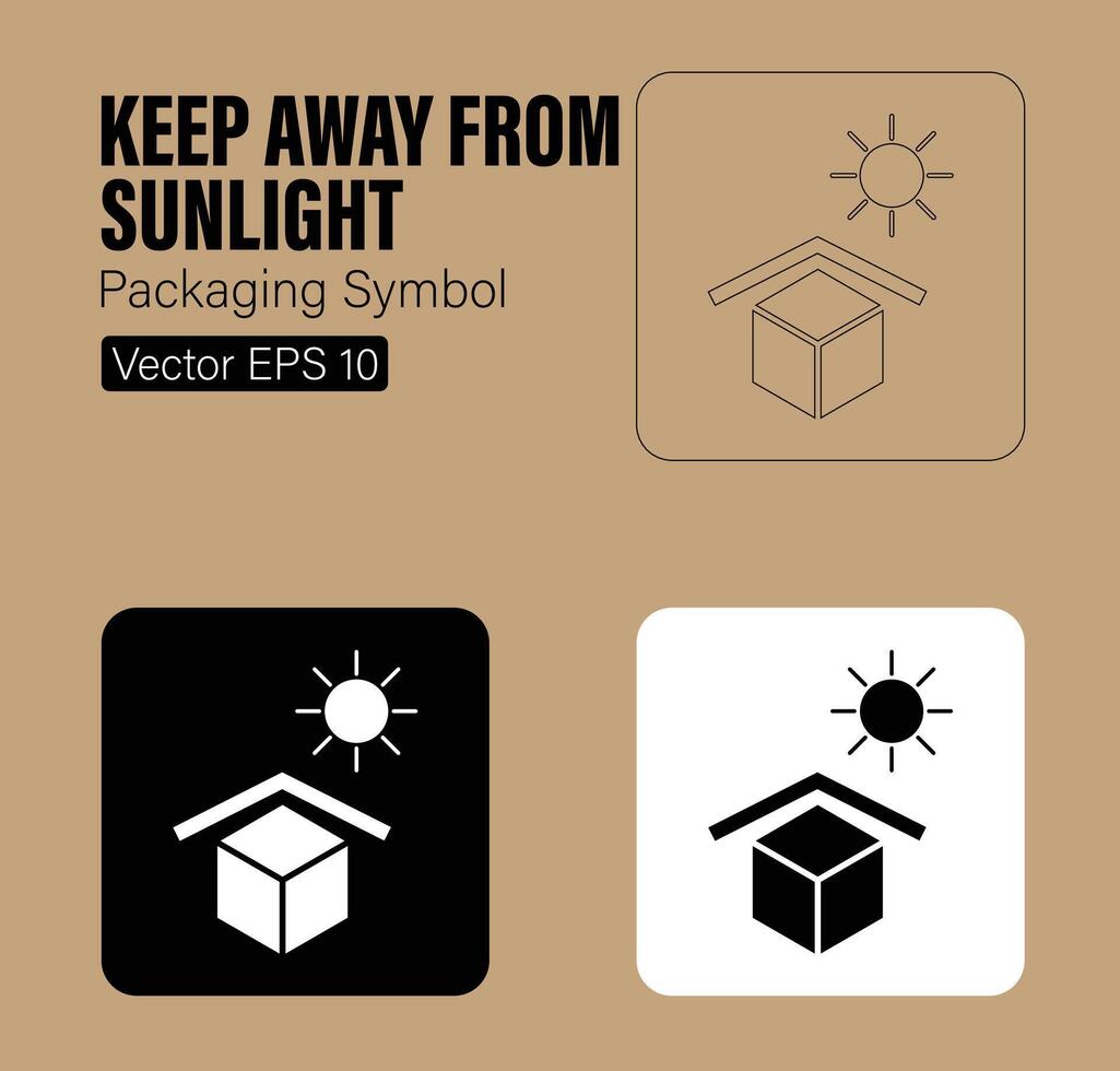 Keep Away From Sunlight Packaging Symbol vector