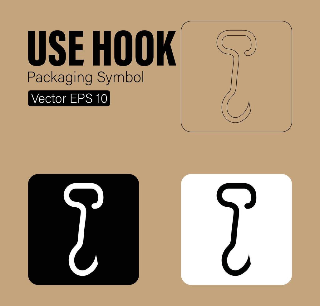 Use Hook Packaging Symbol vector