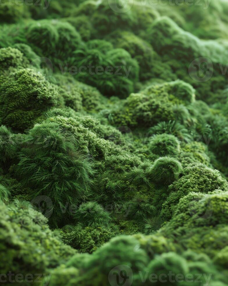 AI generated fluffy moss texture photo
