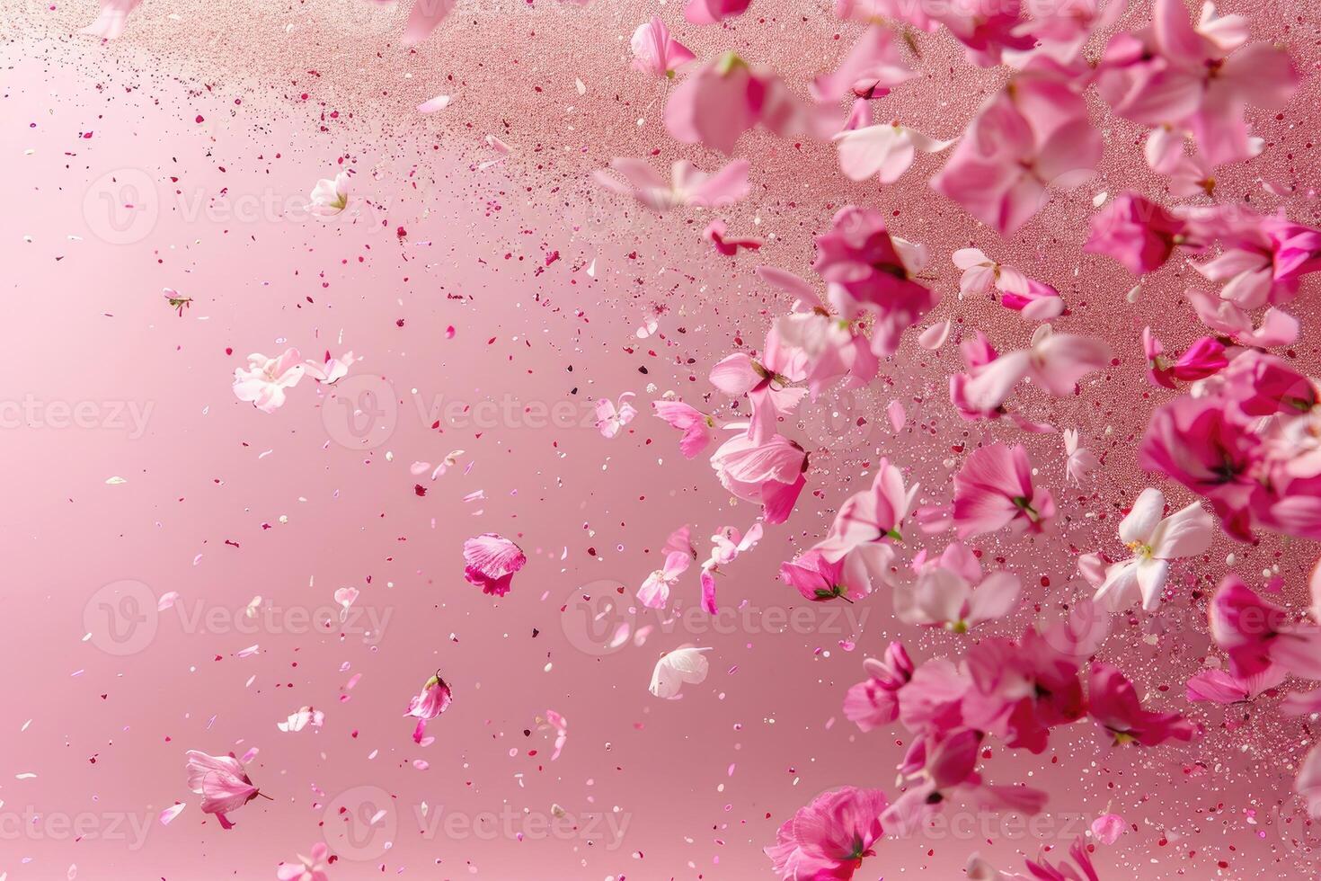 ai generado puro blanco flores en un rosado antecedentes foto