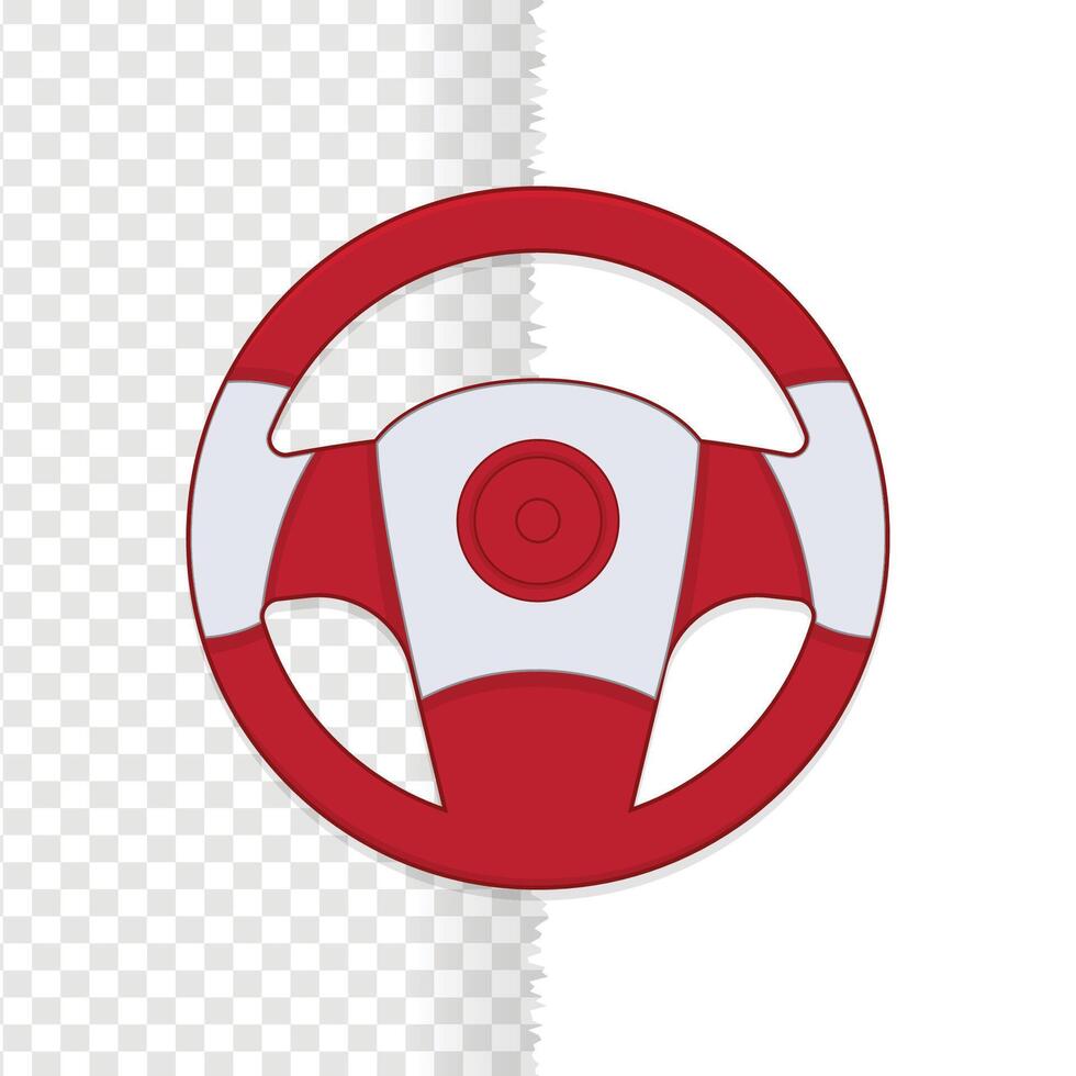 rojo direccion rueda icono para web, vector ilustración aislado en blanco antecedentes