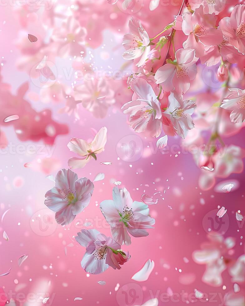 AI generated pure white flowers on a pink background photo