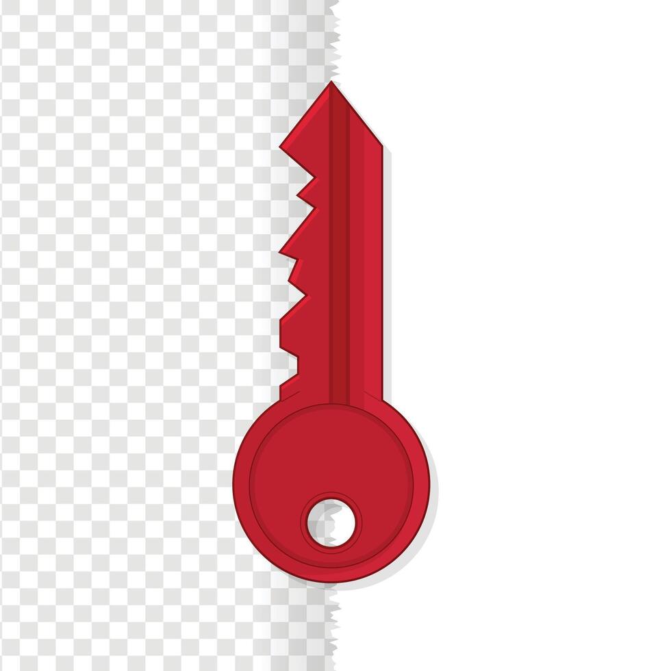 Red key icon for web, vector illustration isolated in white background