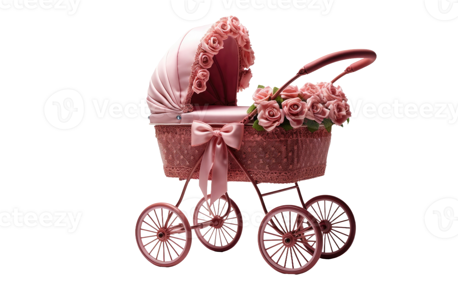 AI generated Doll Stroller Fantasy On Transparent Background png