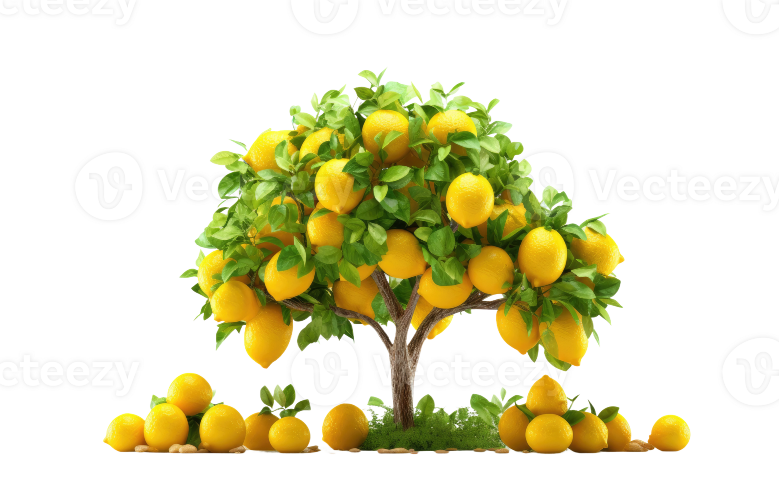 AI generated Lemon Grove On Transparent Background. png