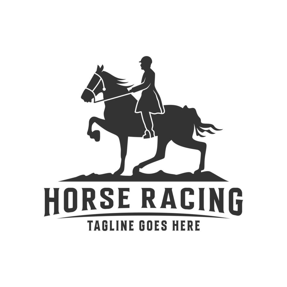 horse racing illustration logo vector