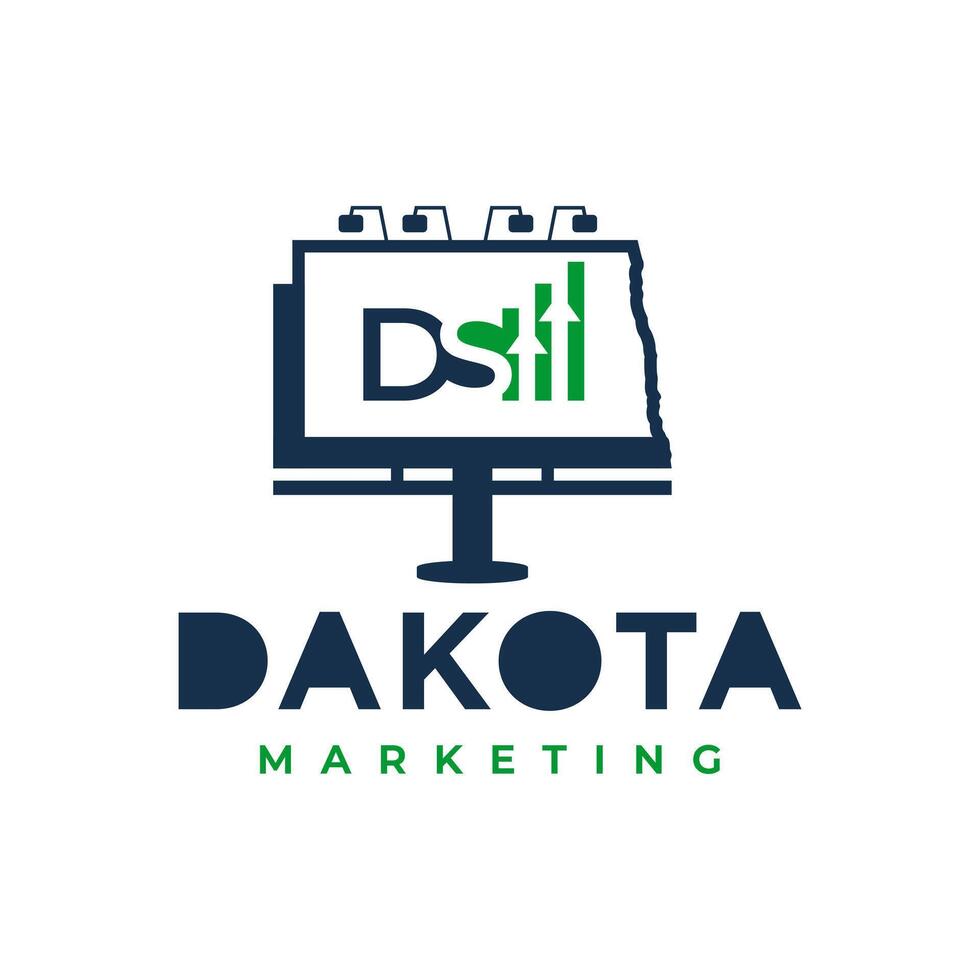 Dakota map Billboard logo vector