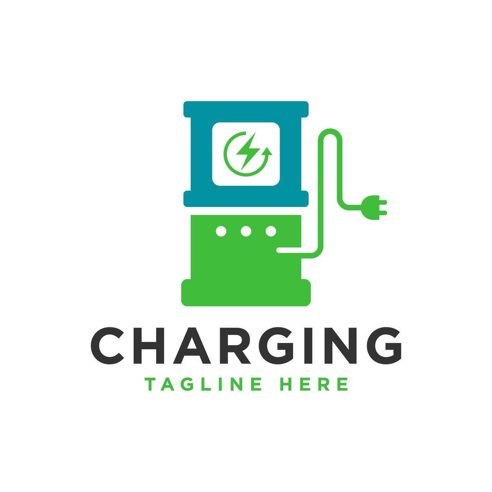 logo design of an electric charging point vector