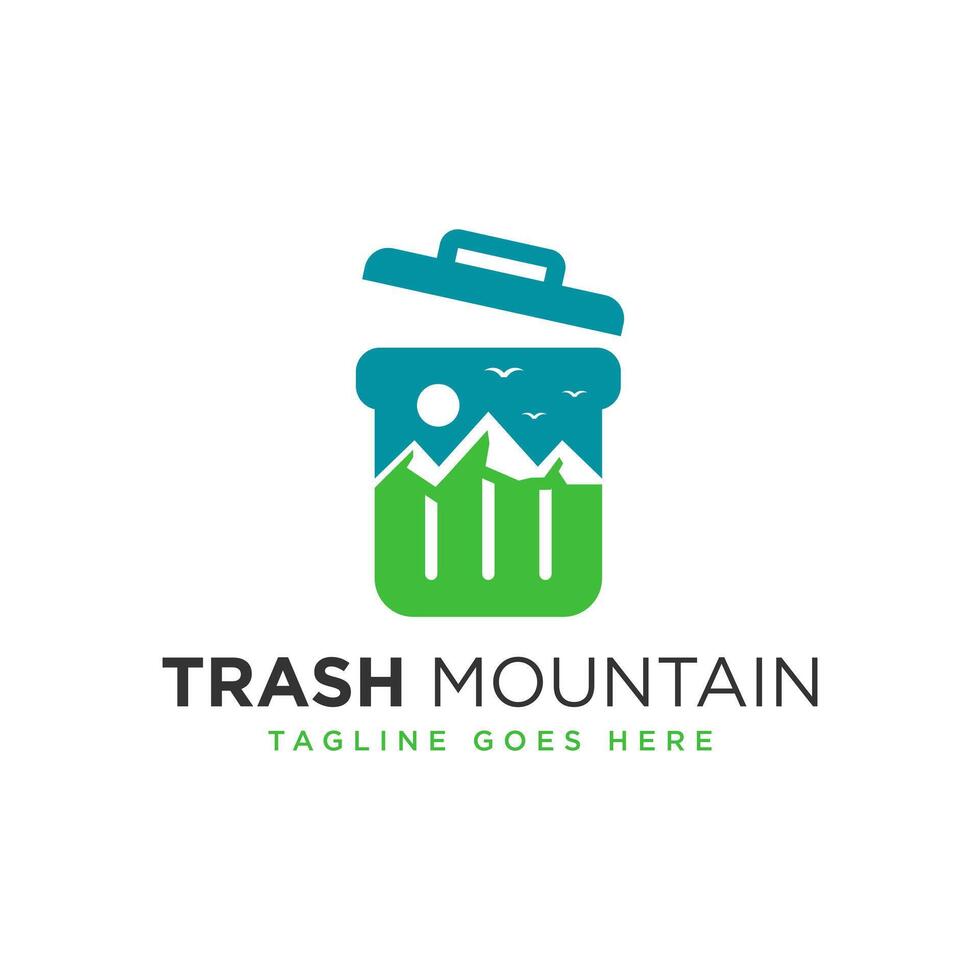 trash mountain illustration logo vector