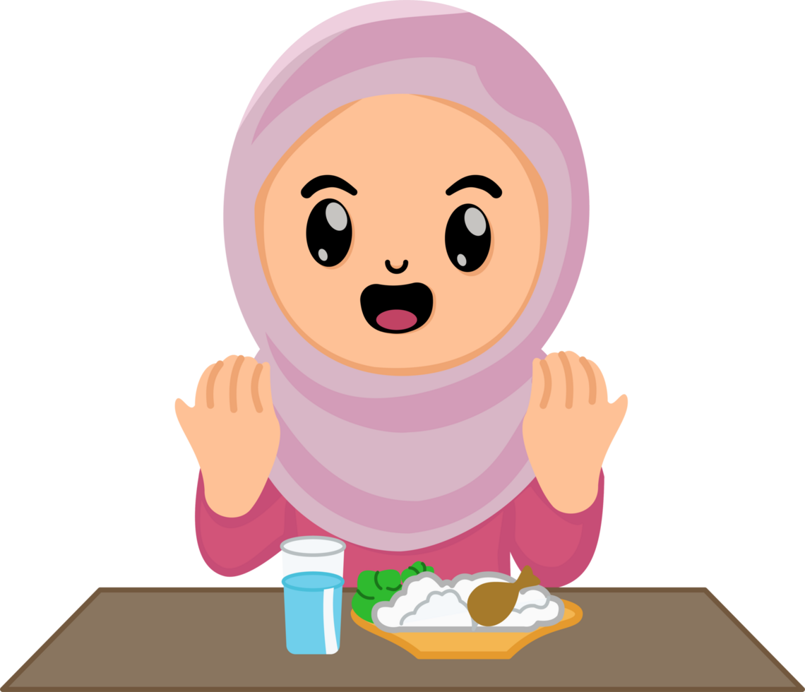 iftar dinner muslim girl in the month of ramadan kareem png