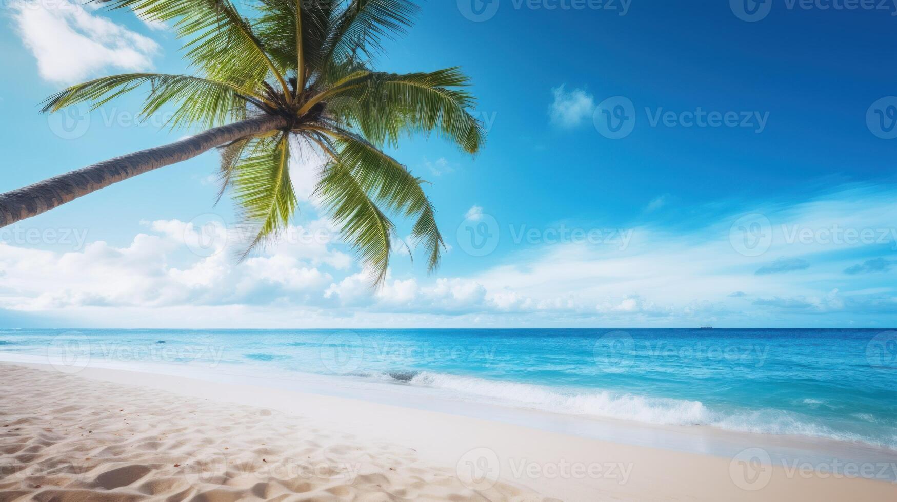 AI generated Breathtaking panoramas of peaceful seaside atmosphere feel relaxed. Suitable for tourists to enjoy the beauty of the sea. Makes you feel relaxed and calm, just come to relax photo