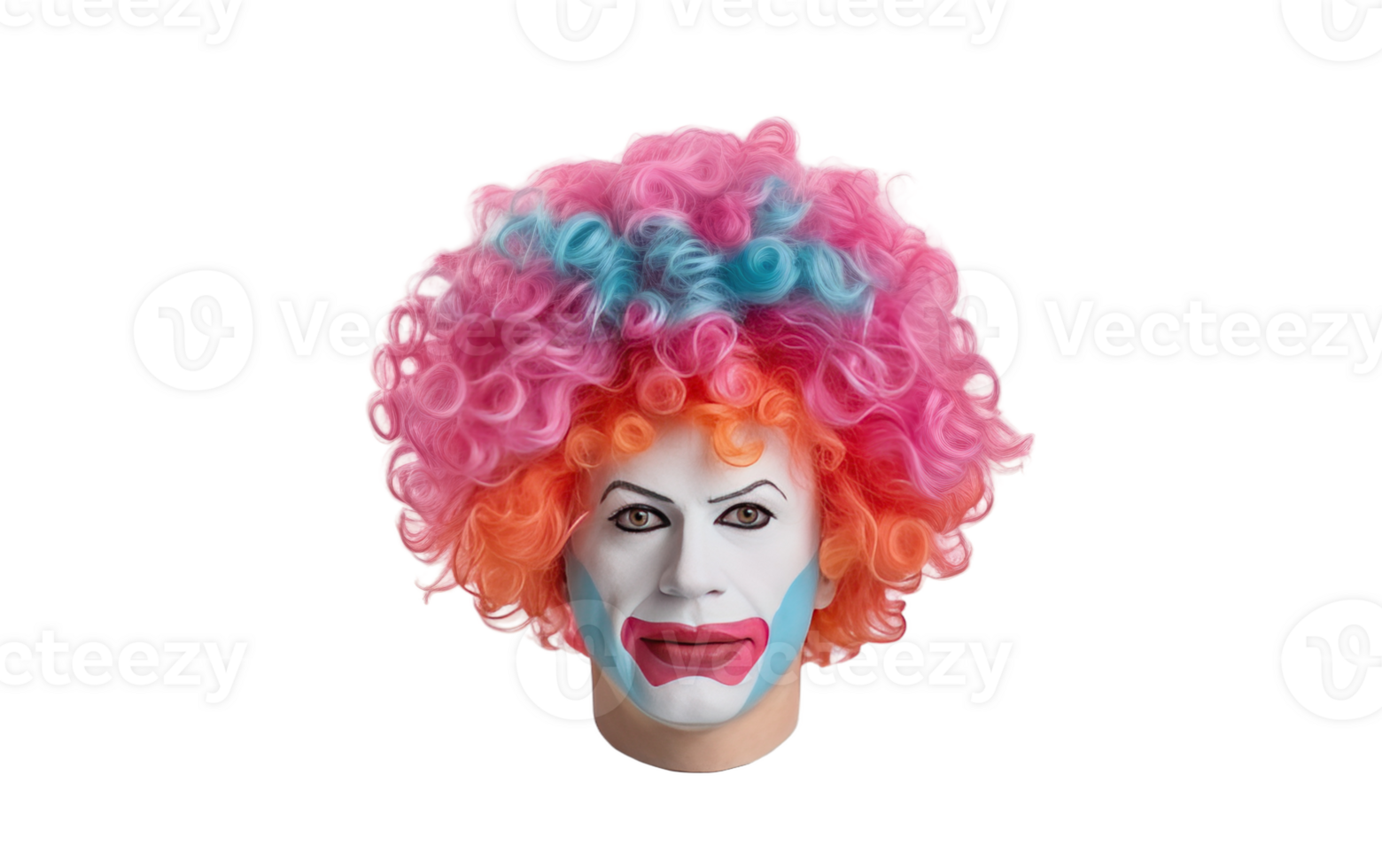 Clown colorful Wig On Transparent Background png