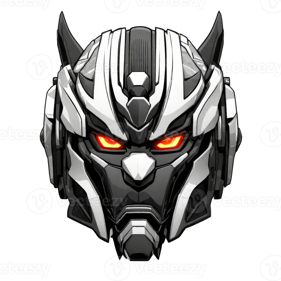 AI generated the robot helmet of the transformers movie character, transparent background png