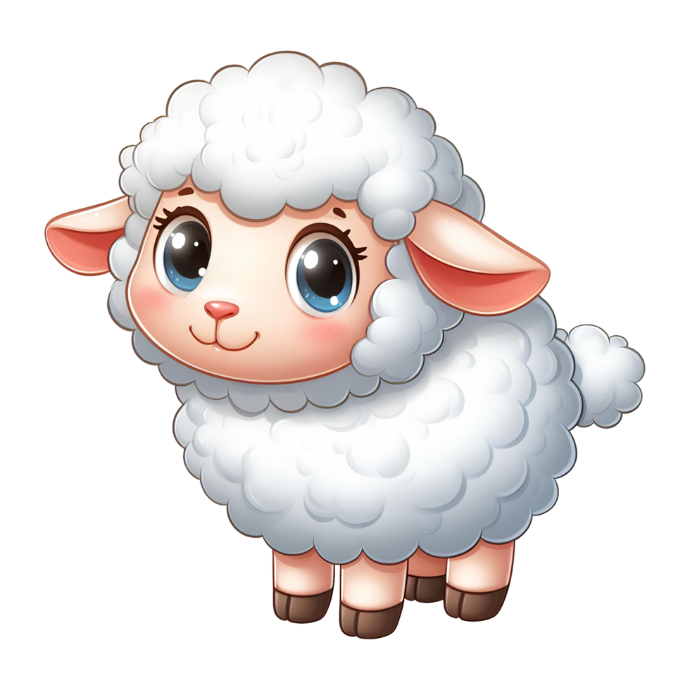 AI generated sheep cartoon PNG