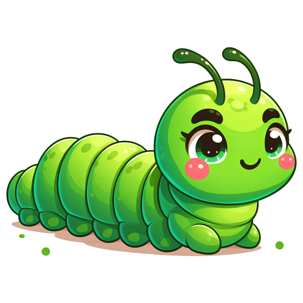 AI generated cute caterpillar cartoon png