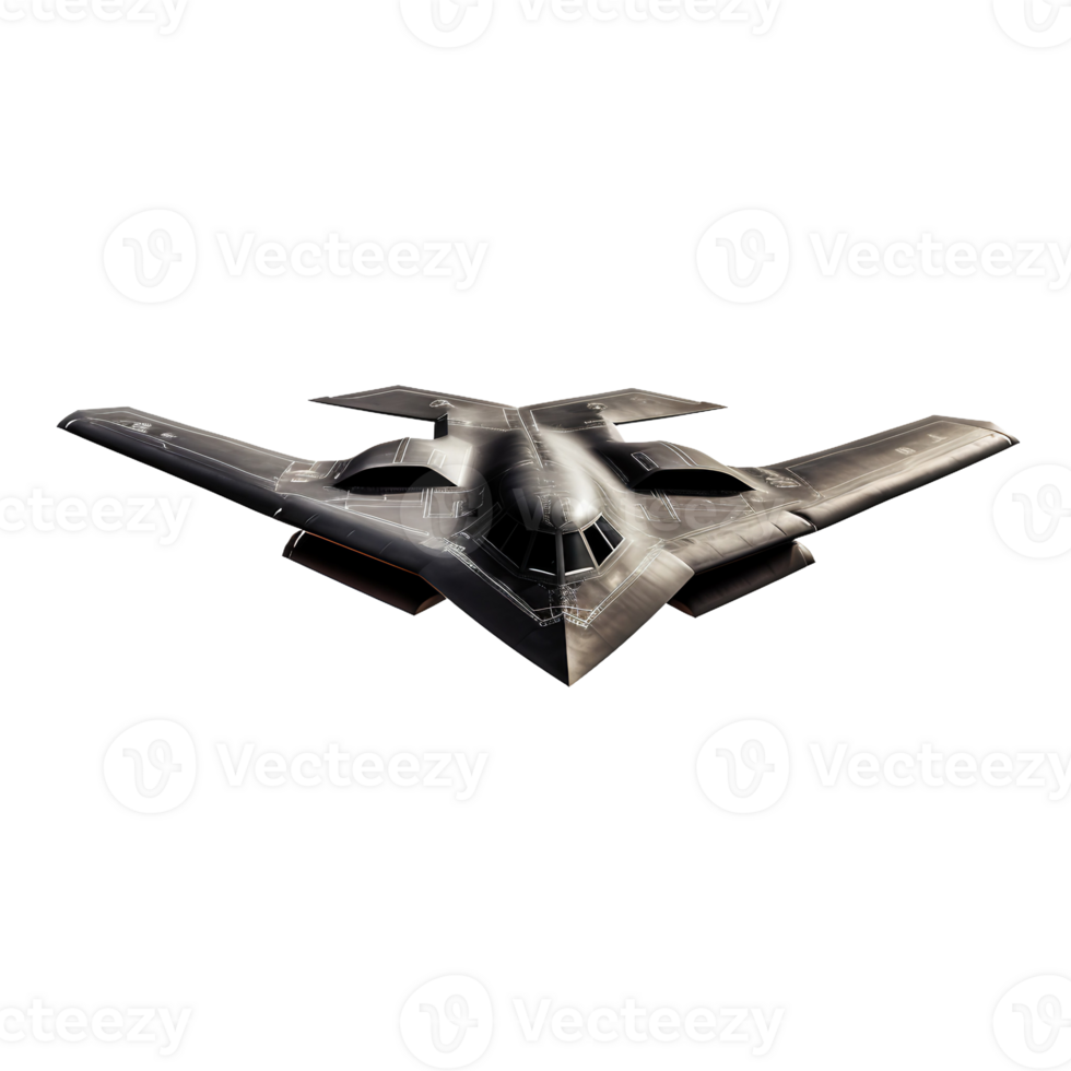 AI generated Stealth Bomber Soaring in Clear Sky On Transparent Background png