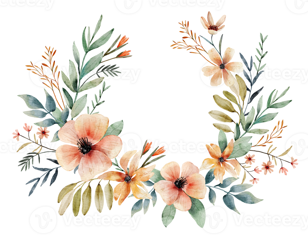 floral couronne aquarelle illustration. png