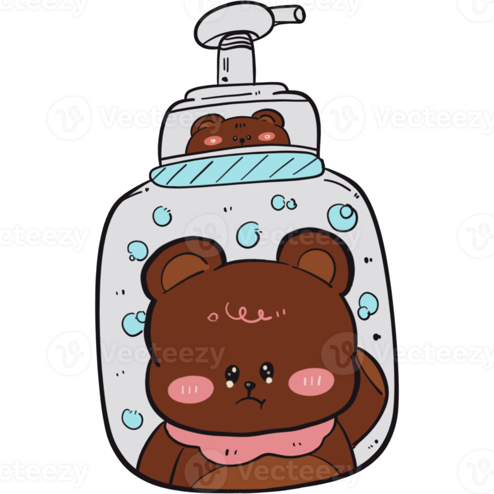 The illustration of a shower gel png