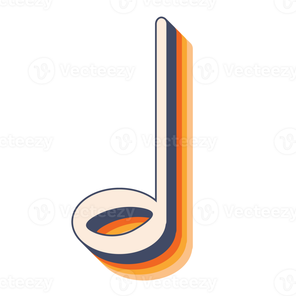 Music note symbol, single musical notation, basic music element png