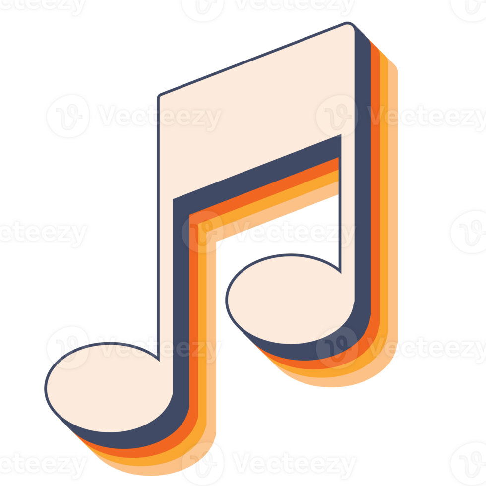 Music note symbol, single musical notation, basic music element png