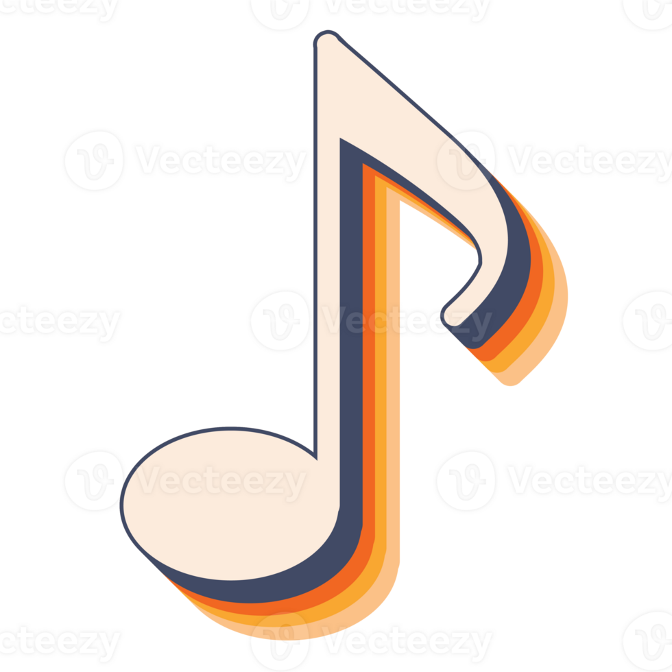 Music note symbol, single musical notation, basic music element png