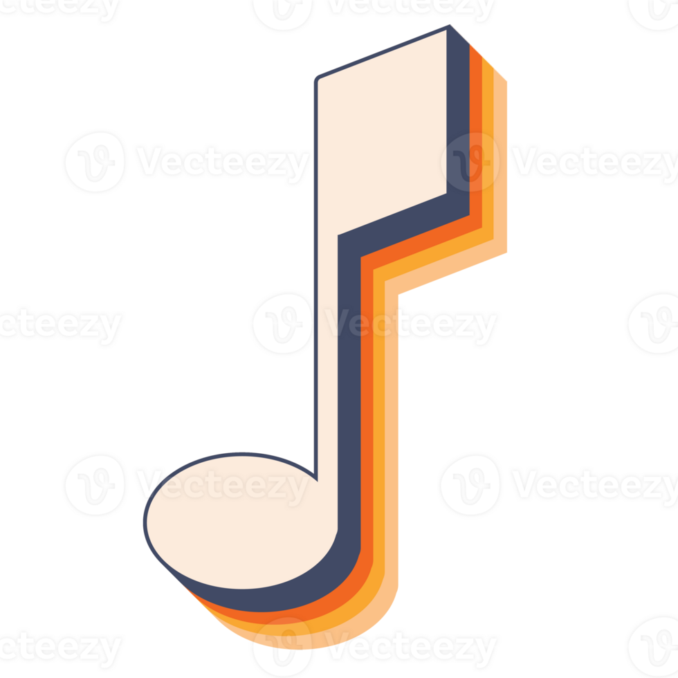 Music note symbol, single musical notation, basic music element png