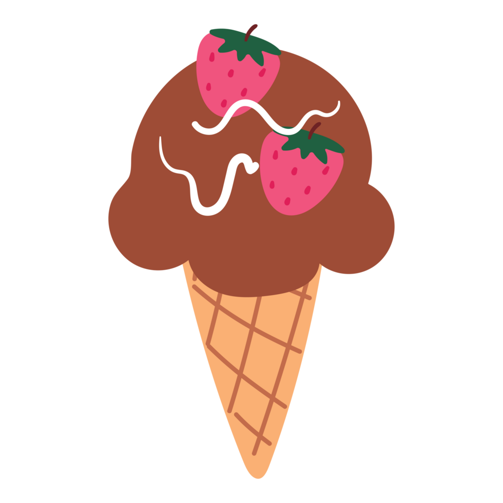 hand drawing cartoon ice cream. cute dessert drawing, ice cream doodle png