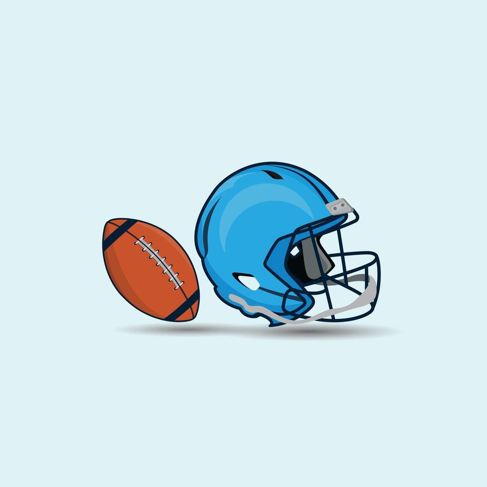 American Football And Helmet Illustrations Vector Elements With Clip Art. American Sport competition Ball Element.