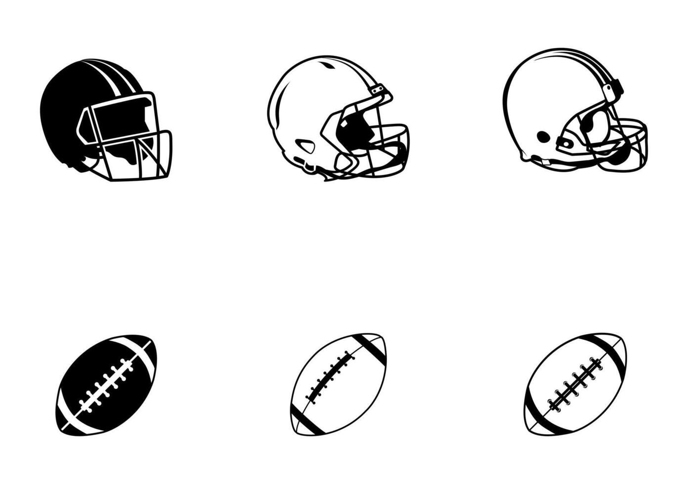 American Football Illustrations Vector Elements With Clip Art. American Sport competition Ball Element.
