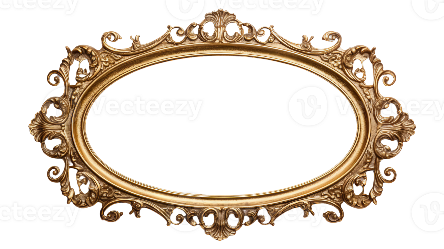 Vintage Gold Picture Frame On Transparent Background png