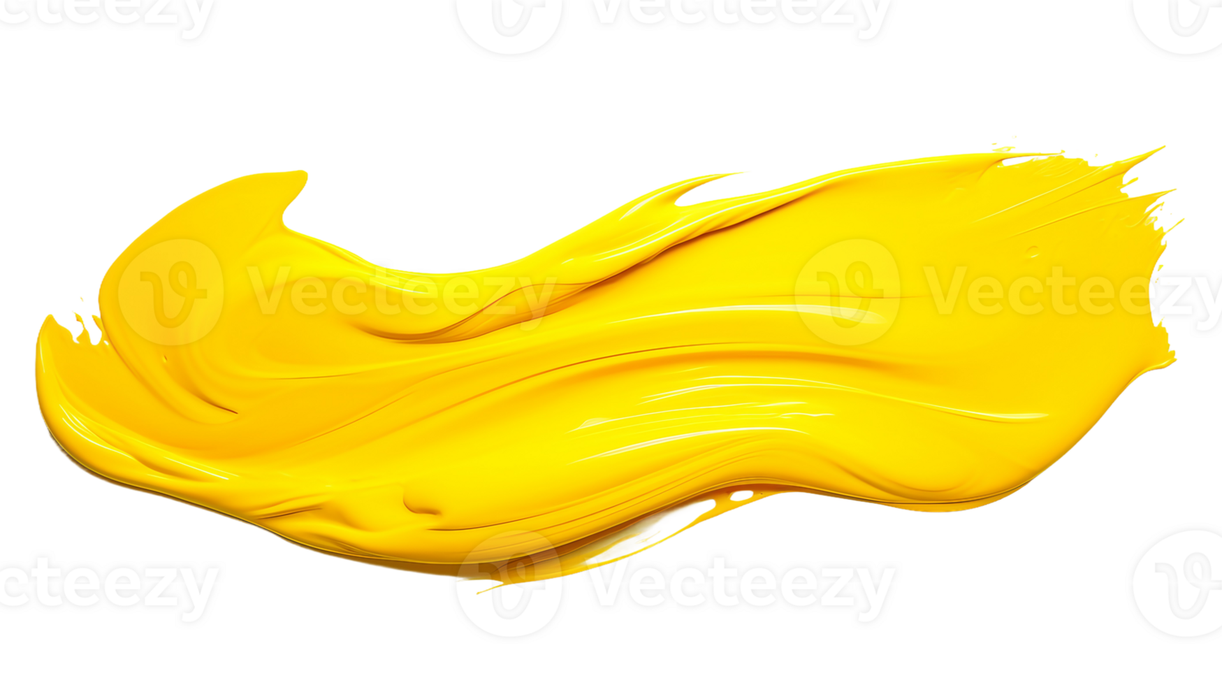 Yellow Paint Stroke On Transparent Background png