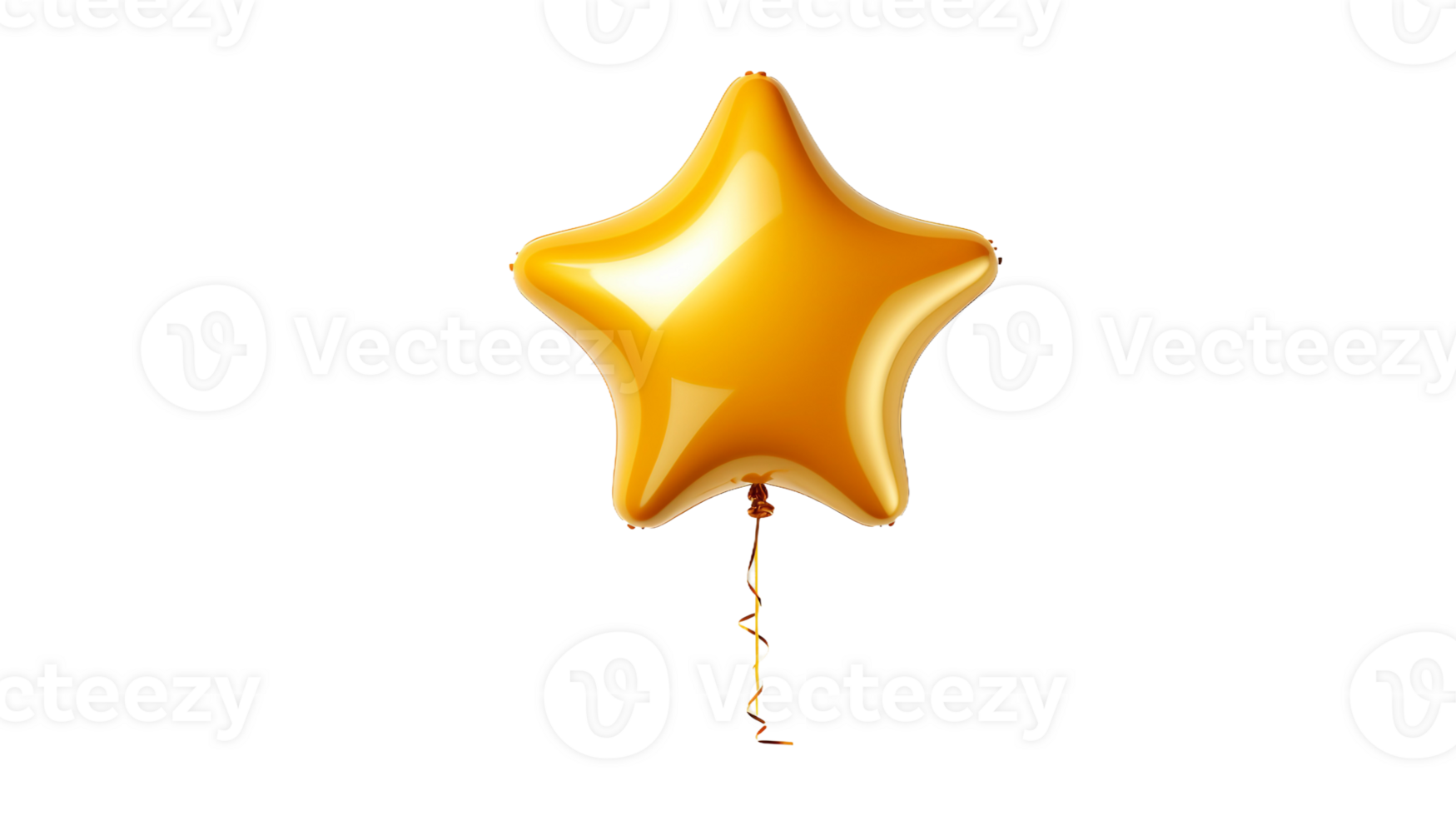 Golden Star Shape Balloon On Transparent Background png