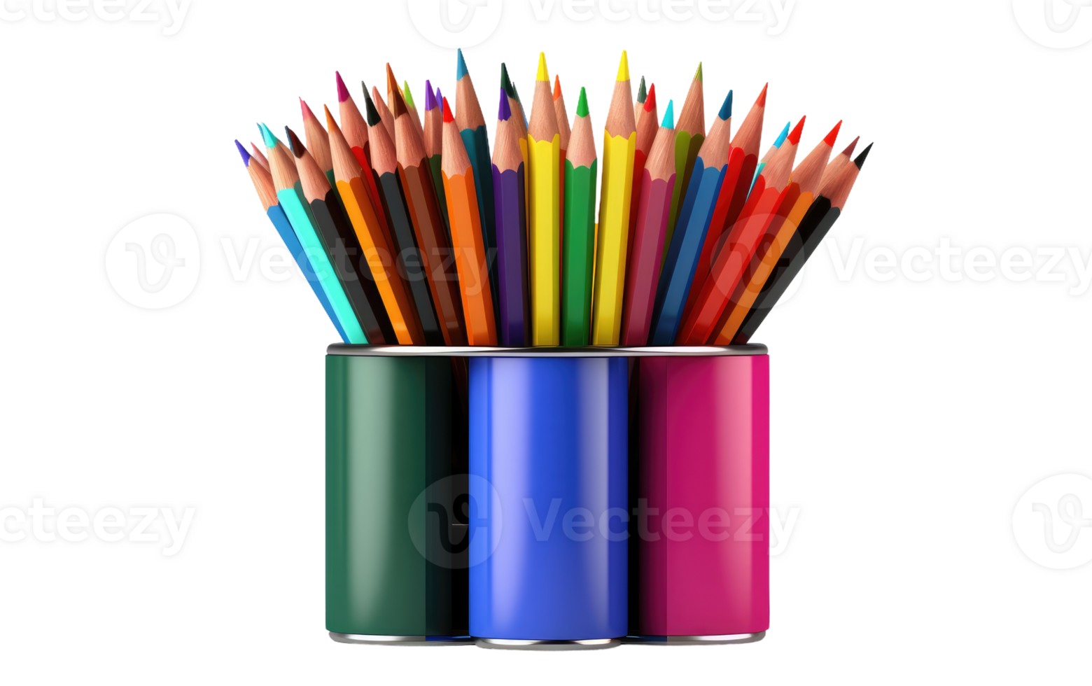 Desk Caddy with Stationery On Transparent Background png