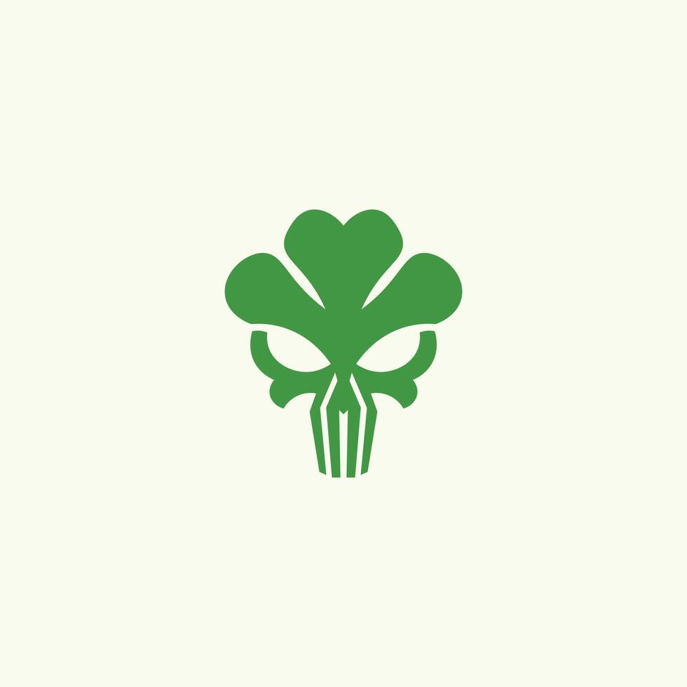 Skull Clover Simple Logo Icon vector