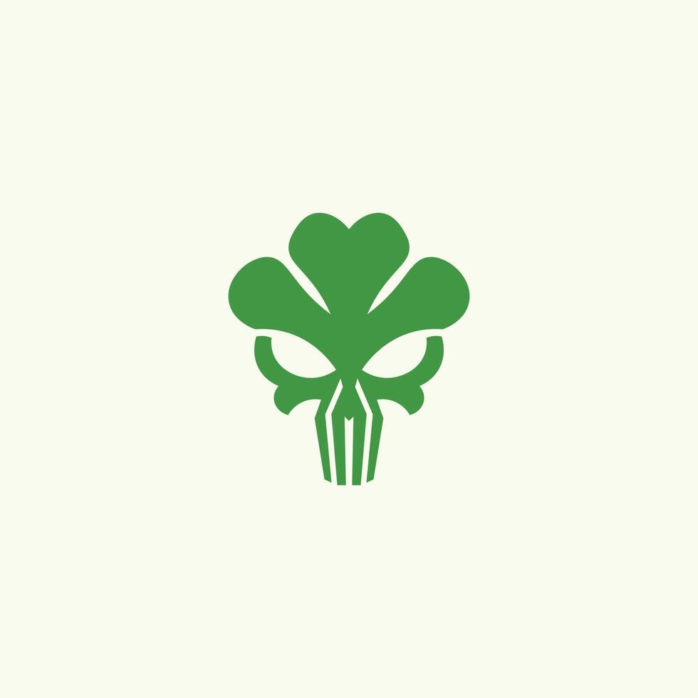 Skull Clover Simple Logo Icon vector