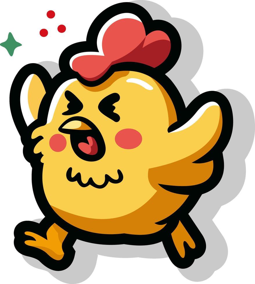 Cute chicken cartoon character vector illustration