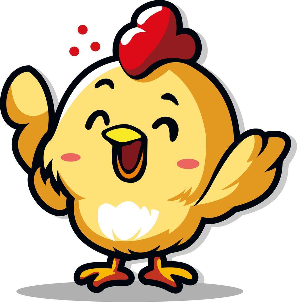 Cute chicken cartoon character vector illustration