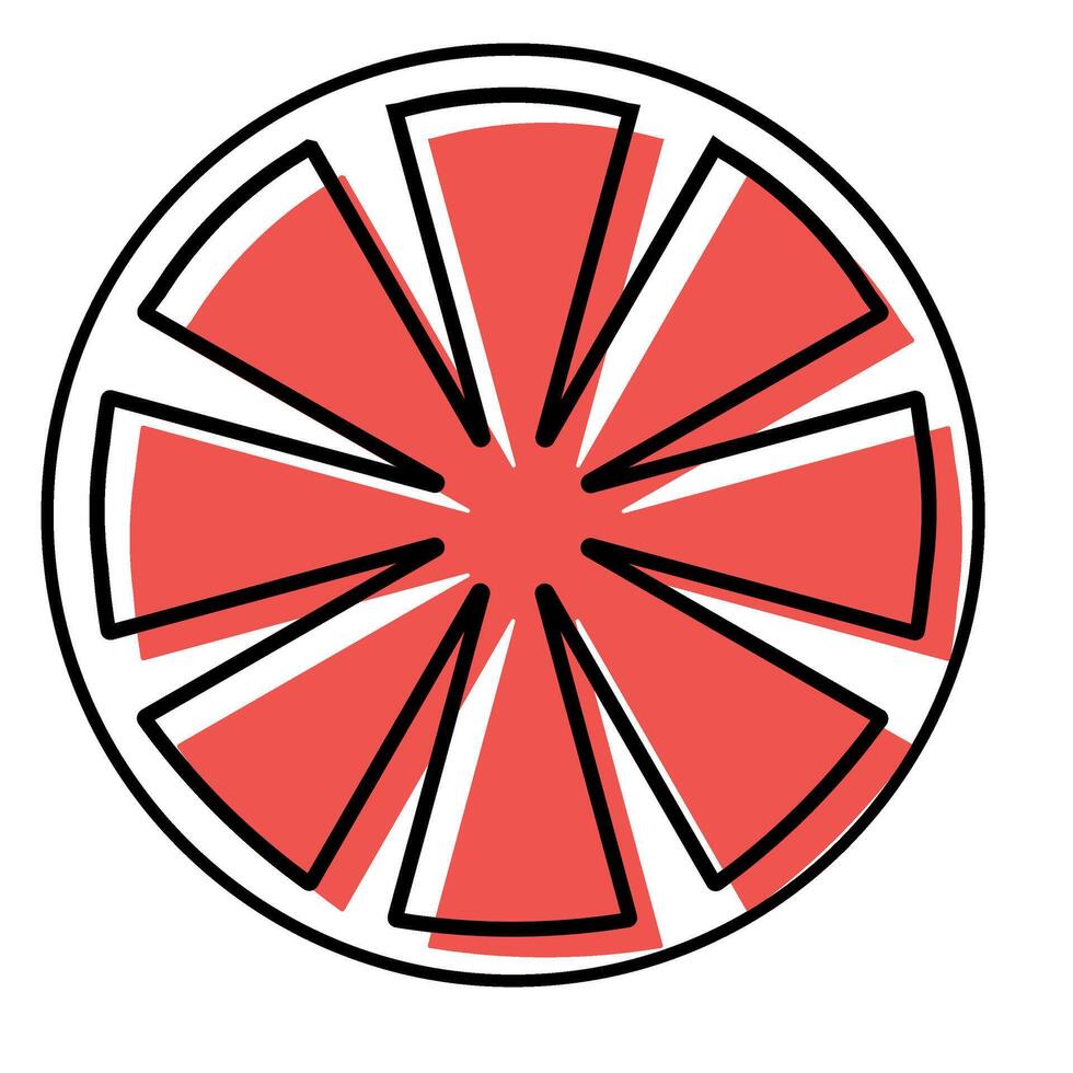 Outline grapefruit icon vector