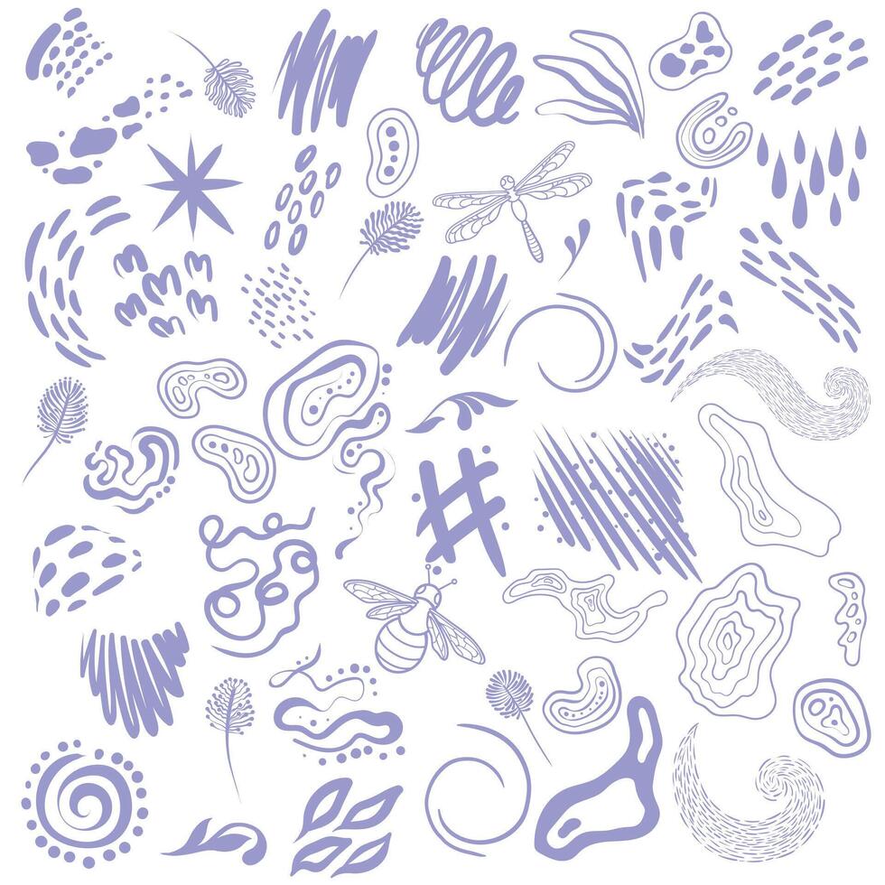 set of abstract doodle elements vector