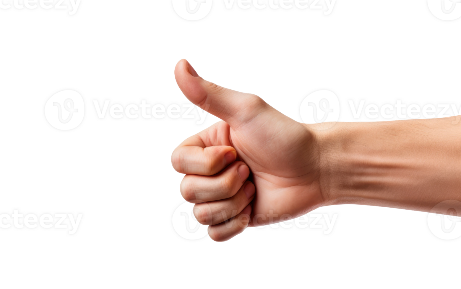 AI generated Hand Pointing thumbs up on Transparent background png