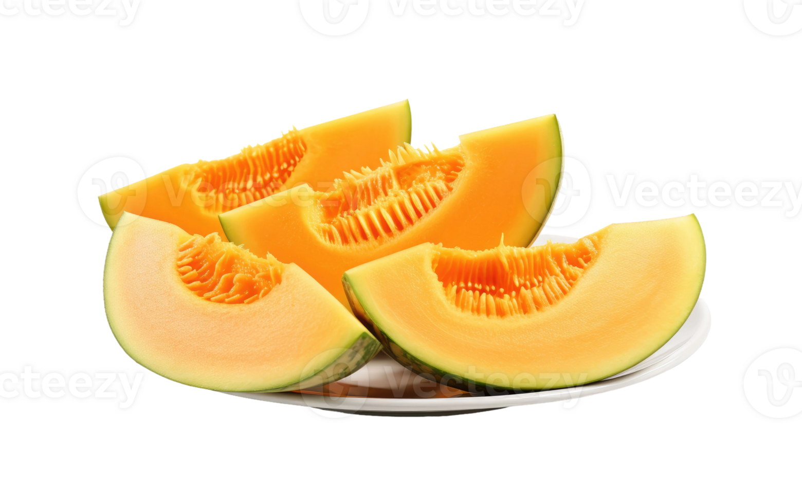 ai generado Cantalupo melón en transparente antecedentes png