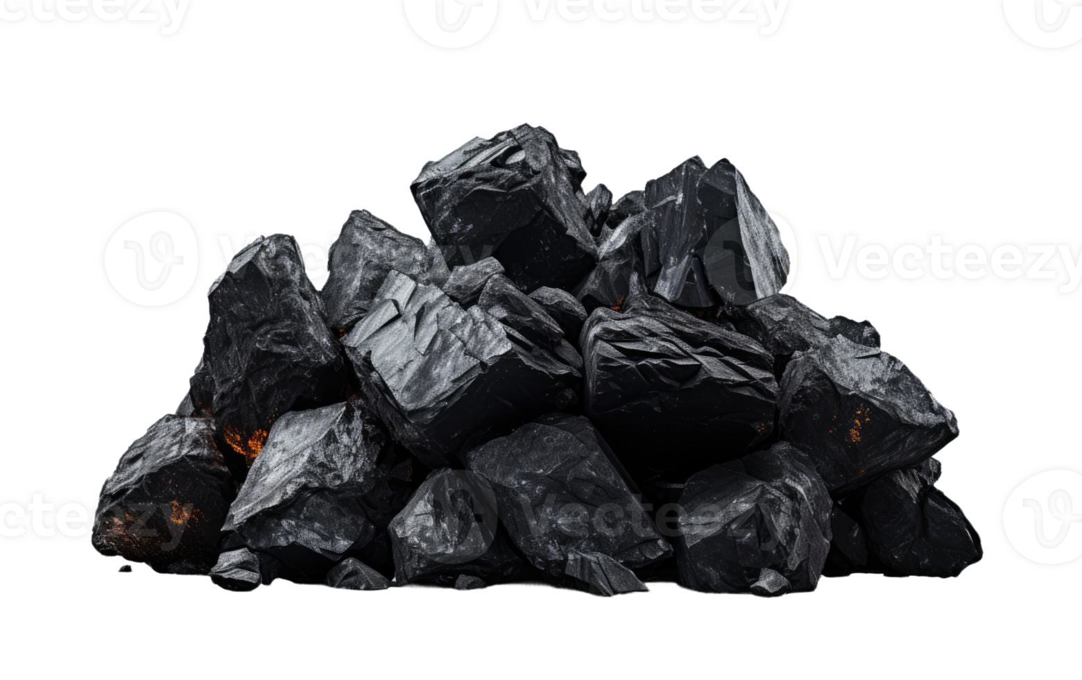 AI generated 8K Black Coals on Transparent background png