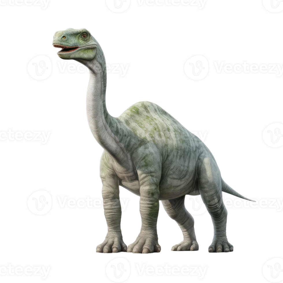 AI generated Lifelike Brontosaurus Art, on transparent background. png