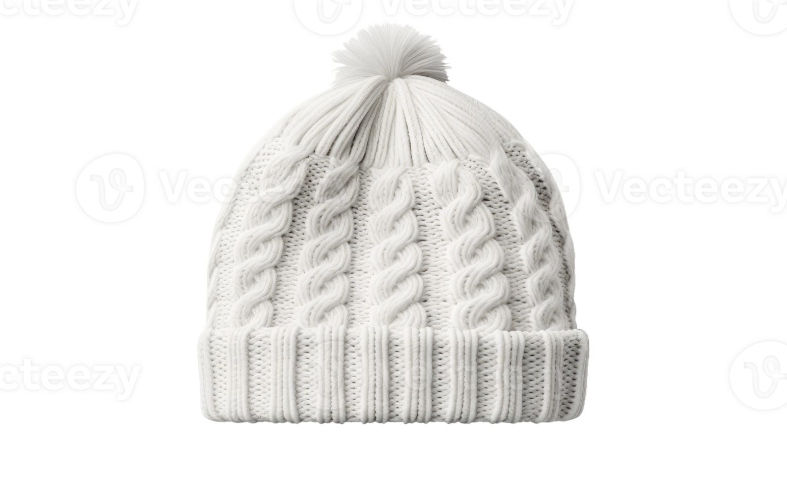 AI generated Trendy Knitted Beanie Hat on Transparent background png