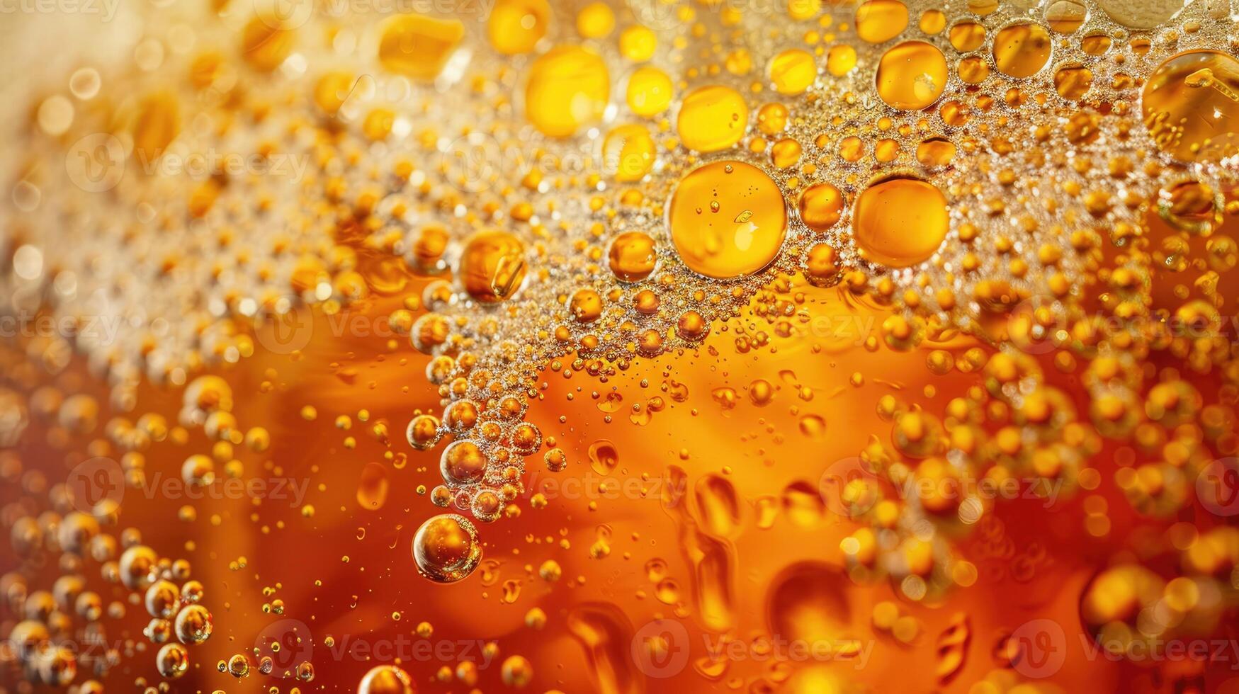 AI generated Ultra close up view of beer texture with foam photo