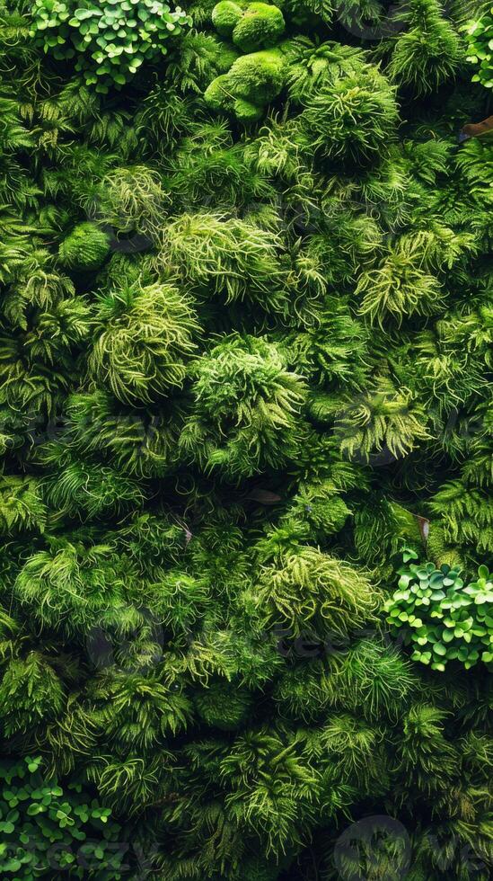 AI generated fluffy moss texture photo