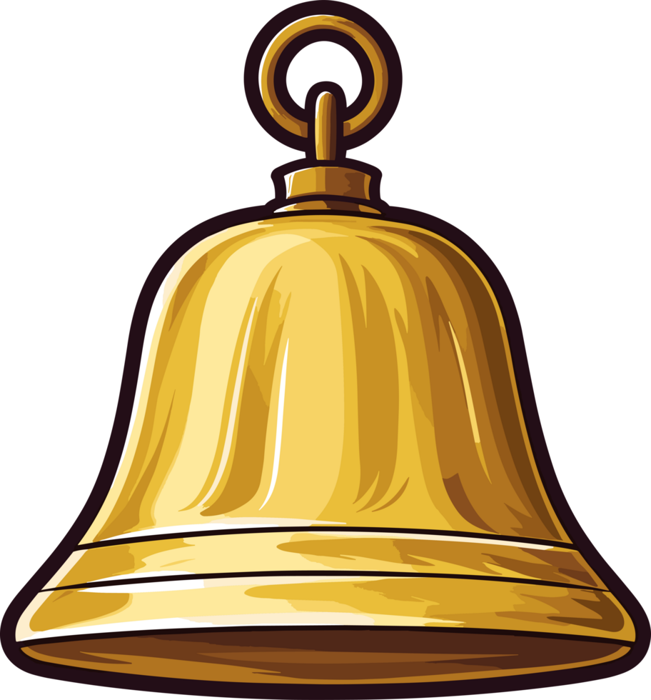 ai généré d'or cloche clipart conception illustration png