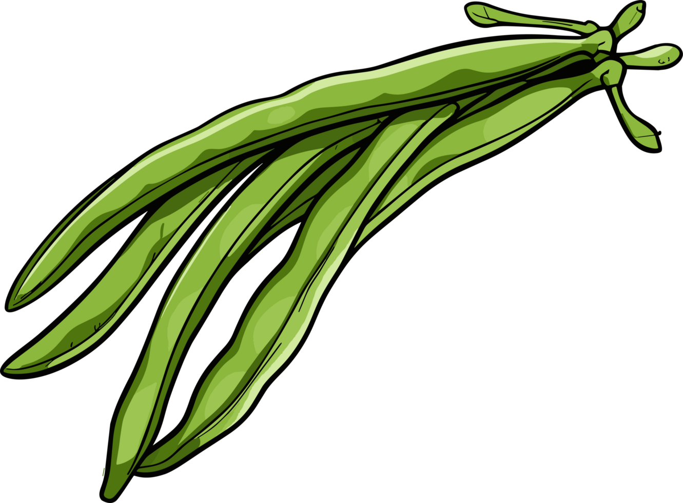 AI generated Green beans clipart design illustration png